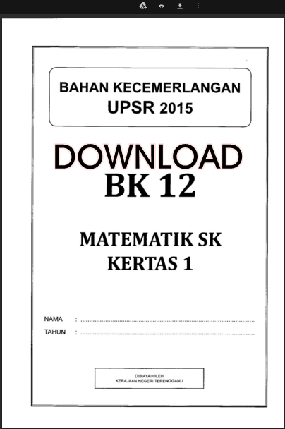 BAHAN UPSR 2016: BAHAN KECEMERLANGAN UPSR  MATEMATIK 