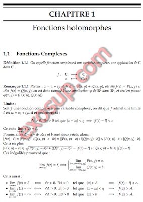 cours Fonctions holomorphes