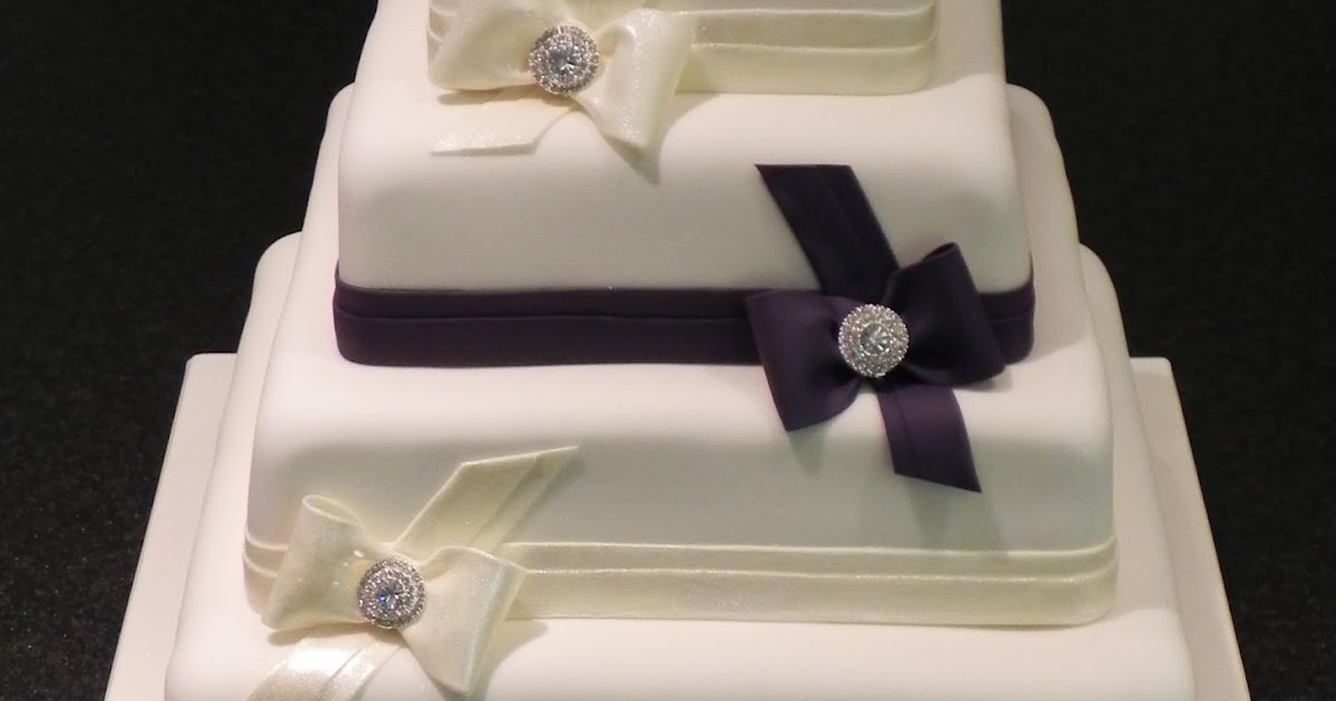  Cake  by Lisa Price  Purple  Bow Wedding  Cake 