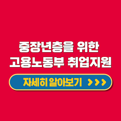 중장년층을 위한 고용노동부 맞춤형 취업 지원 3가지 대상 혜택 신청방법
