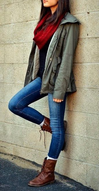 Fall Outfit With Long Boots and Cool Jacket