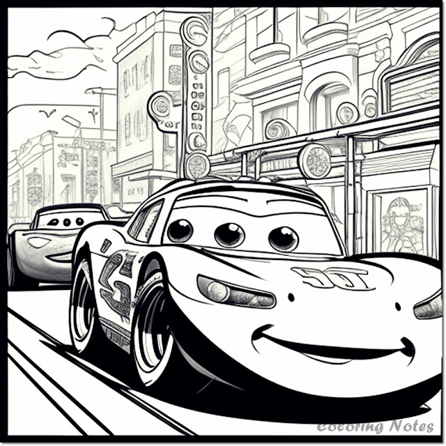 Lightning McQueen Coloring Pages, Race Car, Disney Pixar