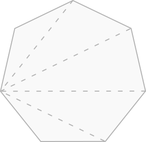 Heptágono decomposto em triângulos
