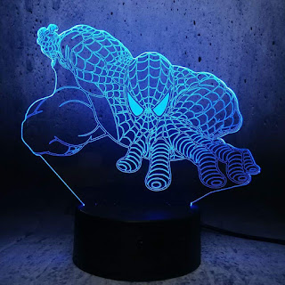 Hero Superhero 3D Night Lights Lámpara de mesa Led 7 Cambio de color Interruptor táctil Usb Luz ambiental interior Luces de noche para dormitorio de niños, Juguetes para niños Regalos de Navidad 