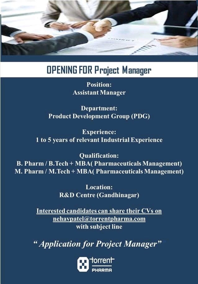Job Availables,Torrent Pharma Job Vacancy For B.Pharm/B.Tech + MBA( Pharmaceuticals Management), M. Pharm / M.Tech+MBA( Pharmaceuticals Management)