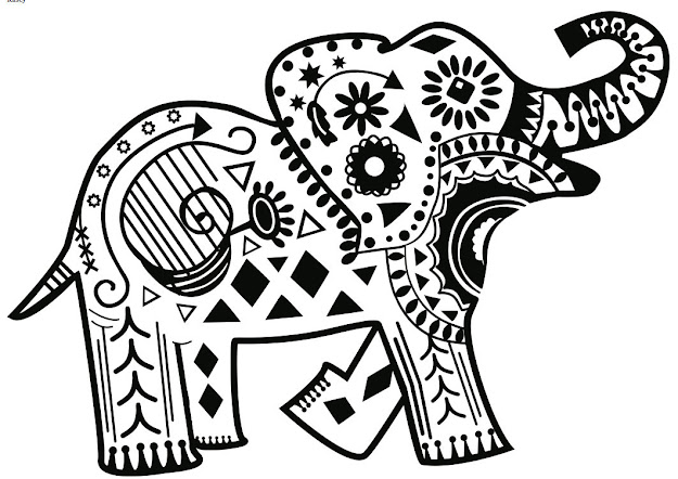 Elephant Coloring Pages For Adults