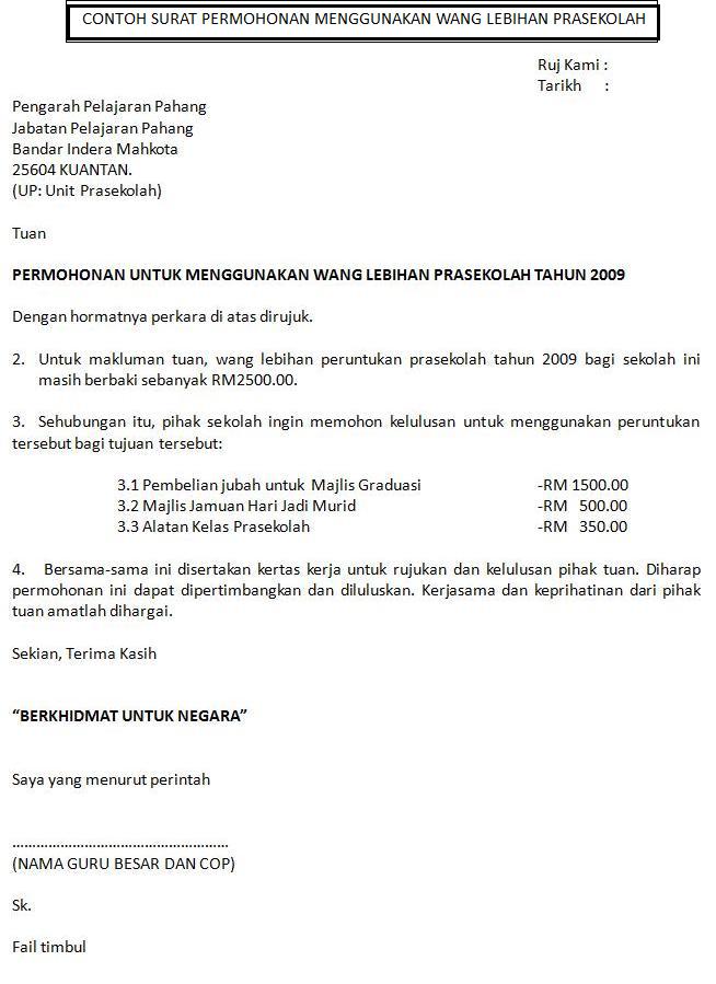 CIKGU EELA (IL) PRESCHOOLERS @ PCE: Contoh Surat-surat 