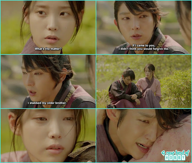 4th prince crying as he stab his own brother and made and fell hae soo console him  - Moon Lover Scarlet Heart Ryeo - Episode 13 - Review 