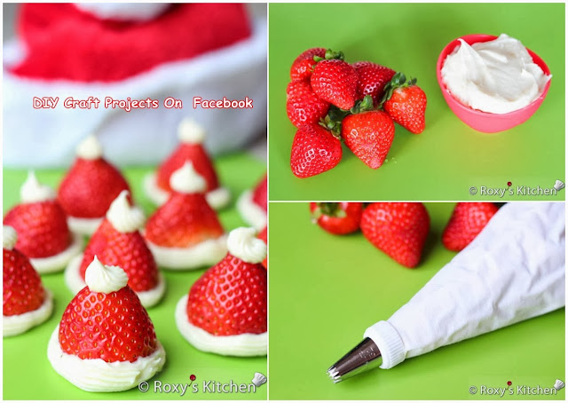 Strawberry and Cream Cheese Santa Hats