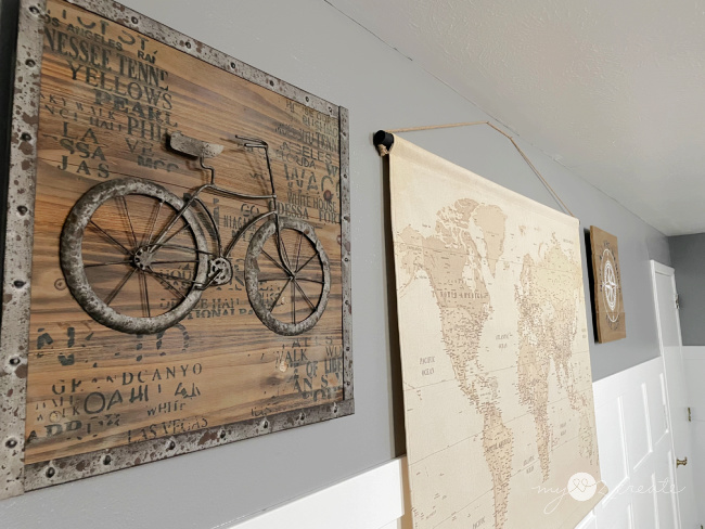 bike art and wall map, MyLove2Create