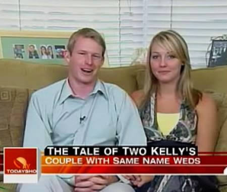 The couple --with the same full name-- that got married after meeting through Facebook