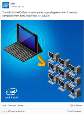 Gambar oleh Intel ini adalah contoh yang sangat baik tentang bagaimana gambar dapat berfungsi sebagai judul visual yang sempurna. Tanpa membaca teks apa pun, kami mendapatkan pesannya.