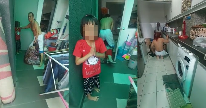 (Video) 'Silap sikit, dia akan kena bantai' - Tular video suami dera isteri separuh mati di depan anak