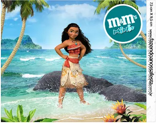 Etiqueta M&M de Moana para imprimir gratis.