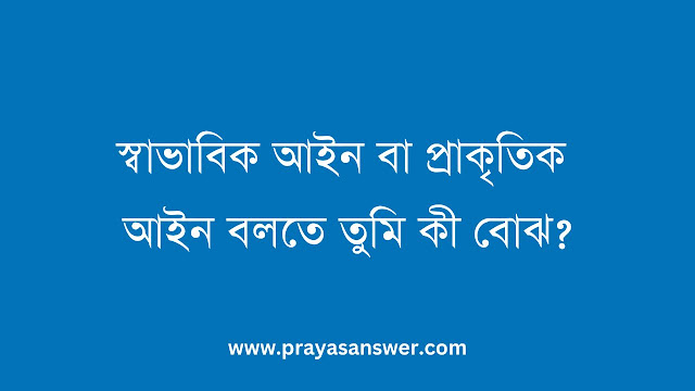 স্বাভাবিক আইন বা প্রাকৃতিক আইন বলতে তুমি কী বোঝ?