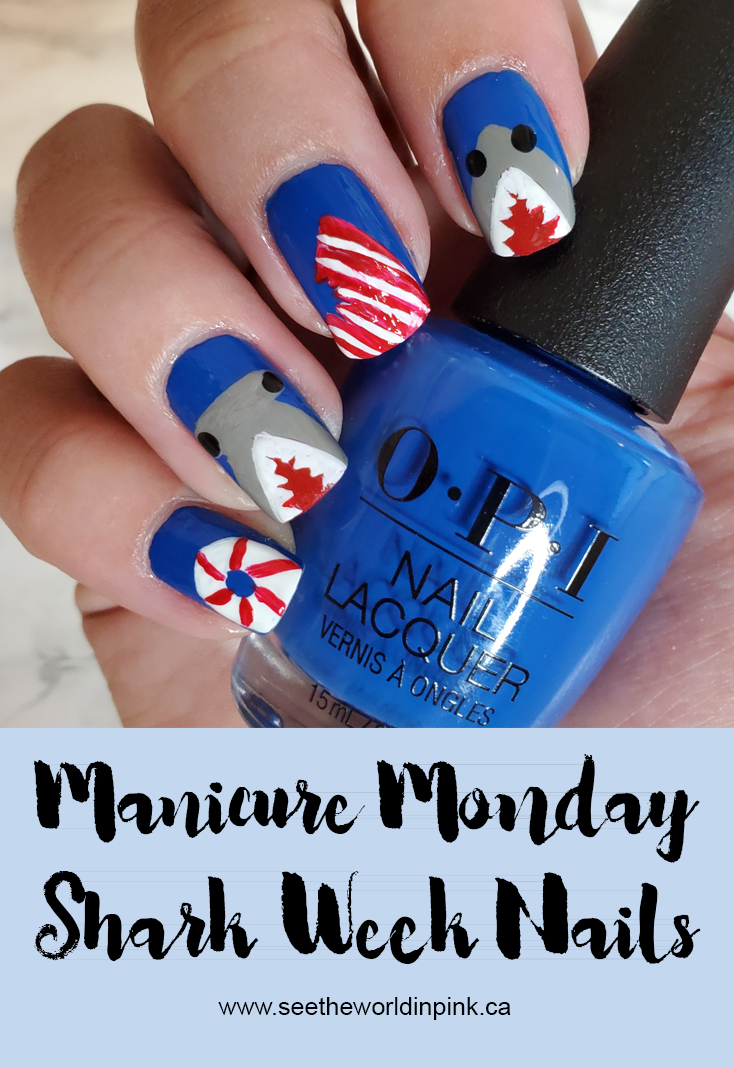 Manicure Monday - Shark Week Nails