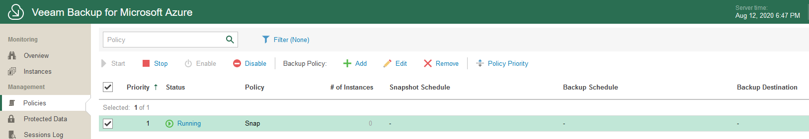 Veeam backup for Azure