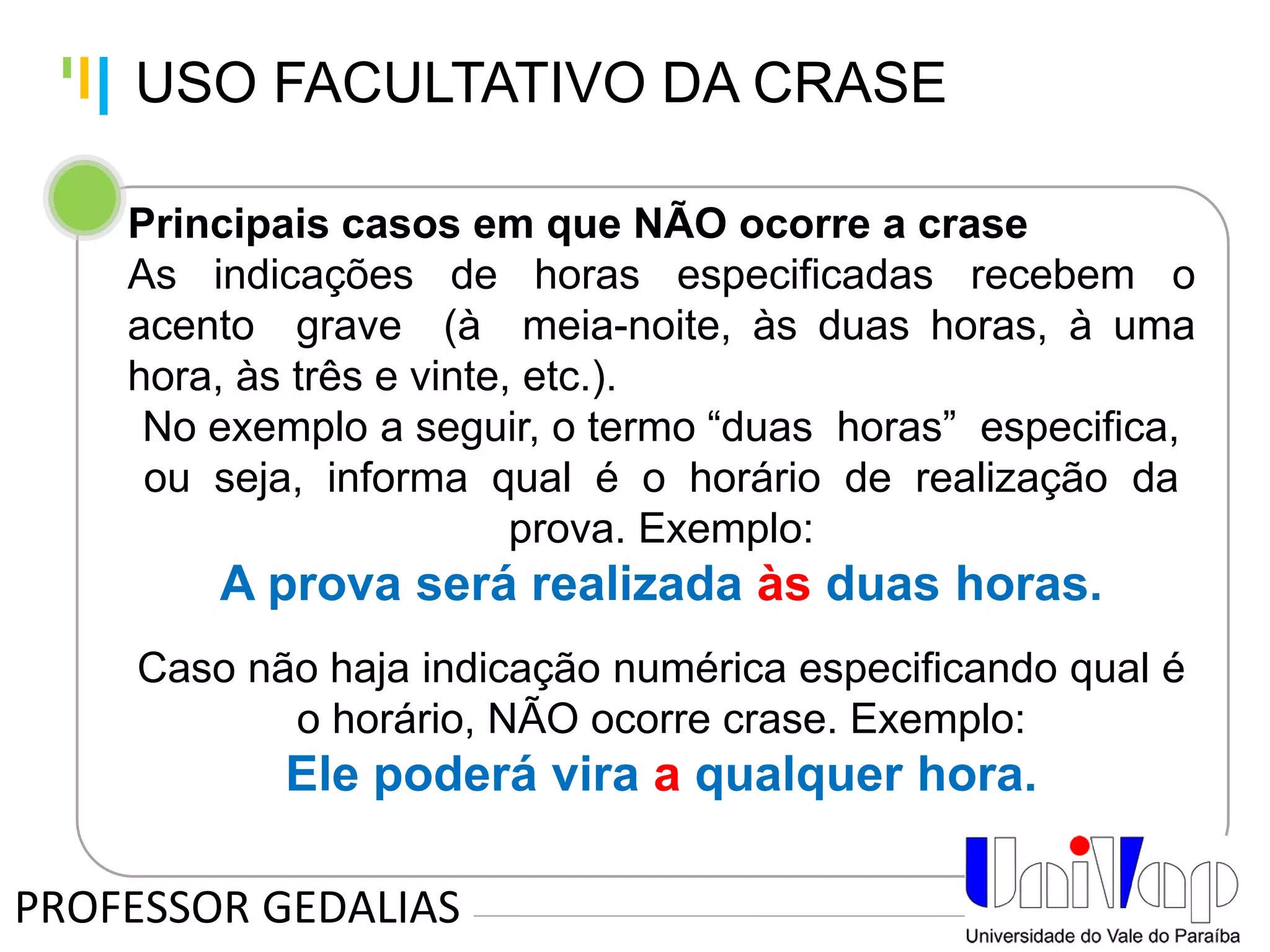 CRASE REGRAS