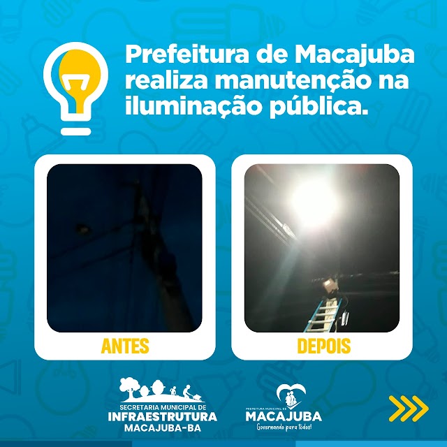Prefeitura de Macajuba realiza manutenção na iluminação pública