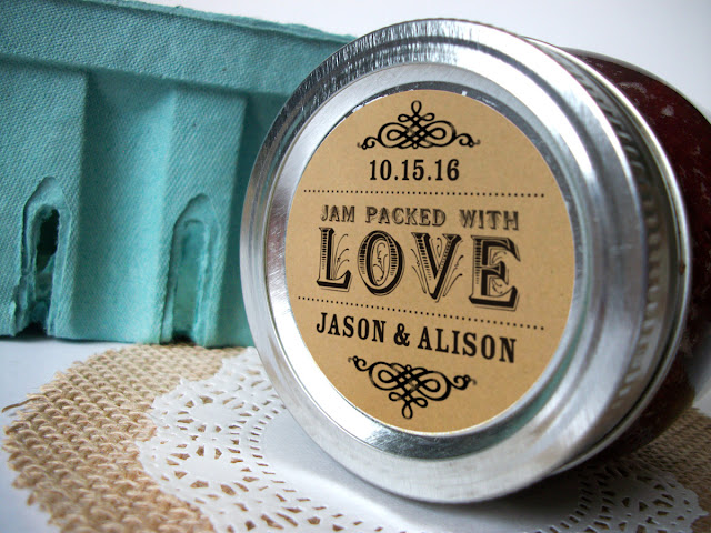 Kraft Jam Packed with Love Wedding canning jar labels