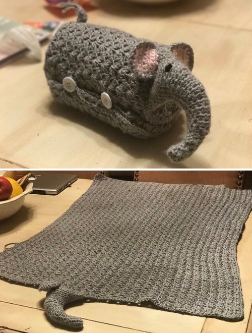  Elephant Baby Blanket - Free Pattern 