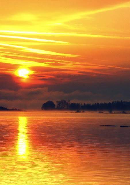 pure gold sunrise on Oughterard pier, Galway, Ireland