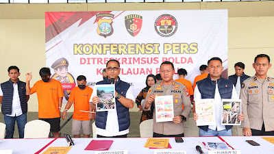 Polda Kepri Amankan 2 Tersangka Kasus Penambang Pasir Ilegal