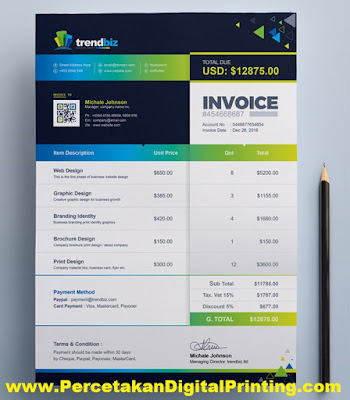 Contoh Contoh Desain INVOICE Dari Percetakan Digital Printing Terdekat