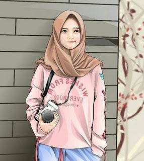 Gambar Kartun Muslimah Comel dan Cantik