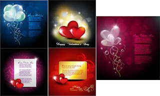ロマンチックなバレンタインデー カード テンプレート elements of romantic love Valentine cards イラスト素材