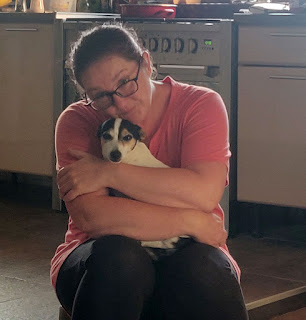 A lovely cuddle for Angela and Louise