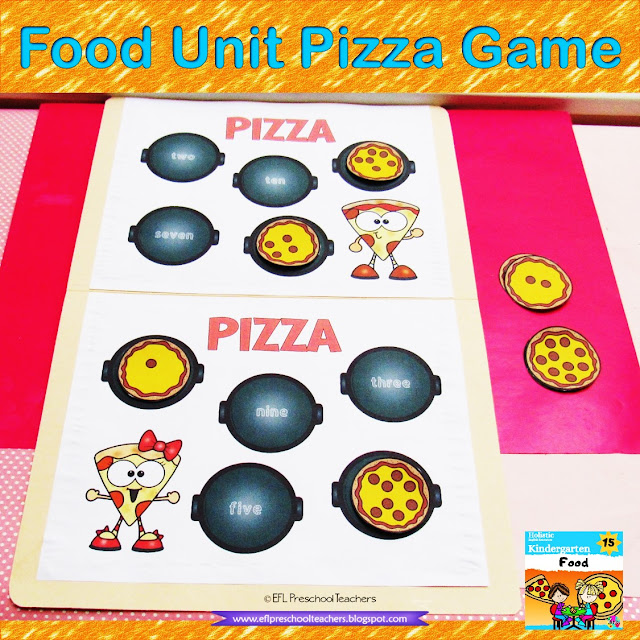 Pizza game to review 1 to 10 EFL
