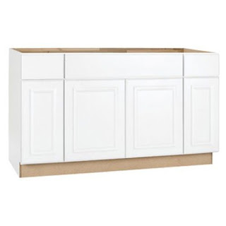 RSI HOME PRODUCTS SALES CBKSB60-SW White Finish Assembled Sink Base Cabinet, 60" by 34.5" by 24" 60"