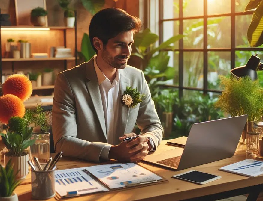 hombre-sentado-sonriendo-con-sobre-escritorio-observando-monitor