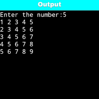 C program to print square number pattern 4