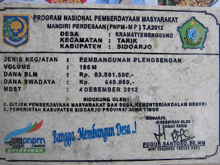 Prasasti Marmer PNPM Kec.Tarik Sidoarjo