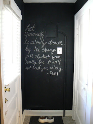 mylittlehousedesign.com kitchen painted black chalkboard wall