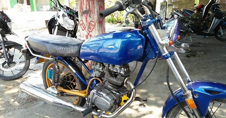 Kumpulan Motor Modifikasi Terbaru: Modifikasi GL 100 Biru Terbaru