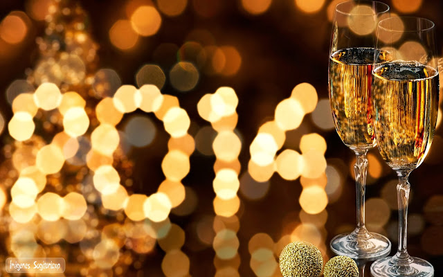 Brindis de año nuevo 2014 | Wallpaper | Copas, luces