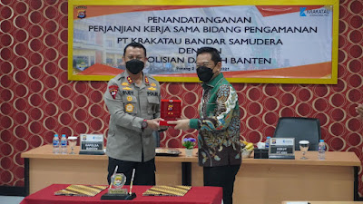 Sebagai Pelabuhan Internasional, PT Krakatau Bandar Samudera dan Polda Banten Jalin Kerjasama