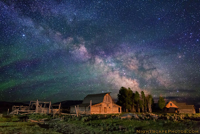 Nightscape Photography - Stars Over John Moulton Homestead