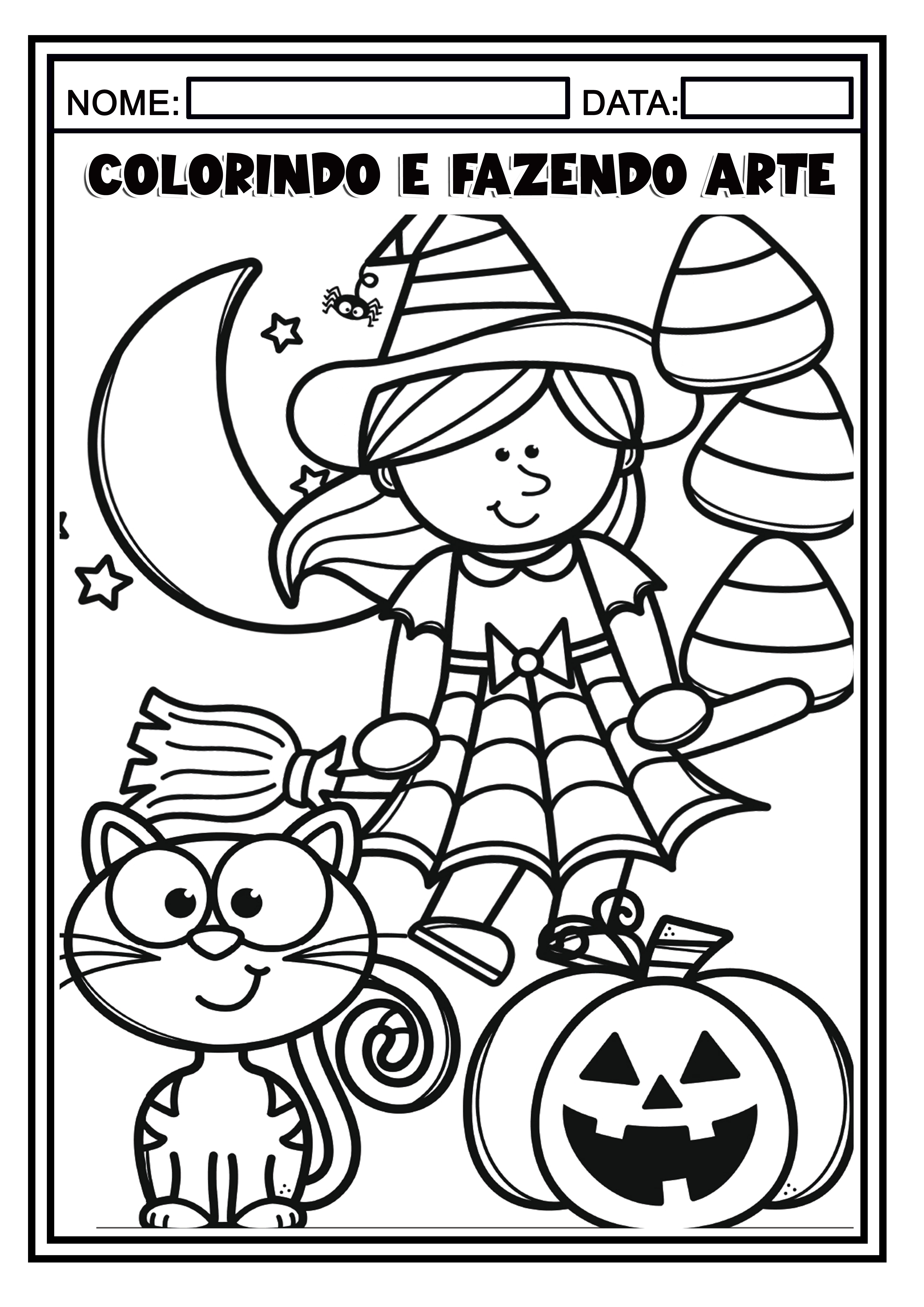Coleção de desenhos de Halloween para imprimir colorir e pintar - Desenhos  para pintar e colorir