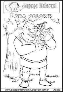 Desenhos para colorir - Srek, Fiona