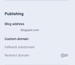Publishing settings in Blogger