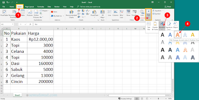 cara membuat tulisan watermark di excel