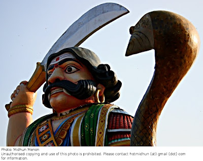 Statue of Mahishasura at chamundi hill temple mysore