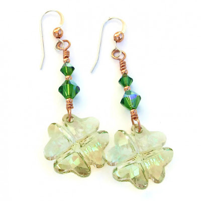 four leaf clover earrings st patricks day