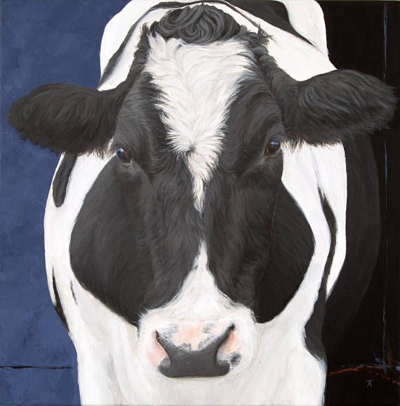 Black And White Cow Paintings