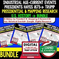 US History Presidential Research Activities, US History Curriculum, American History Curriculum, US History Activities,