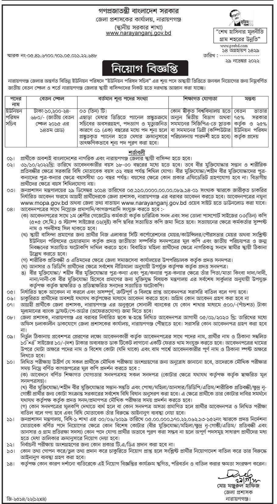 Union Parishad Job Circular 2022